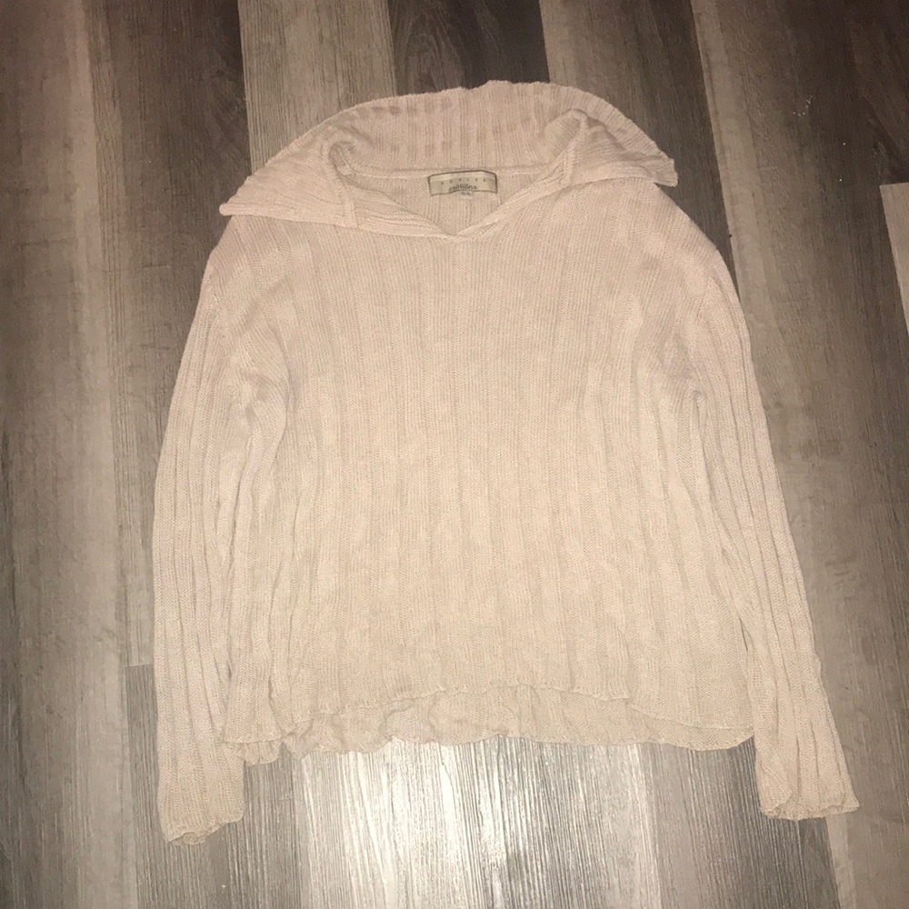 Simons Ribbed Cowl-Neck Sweater in Pale Pink
